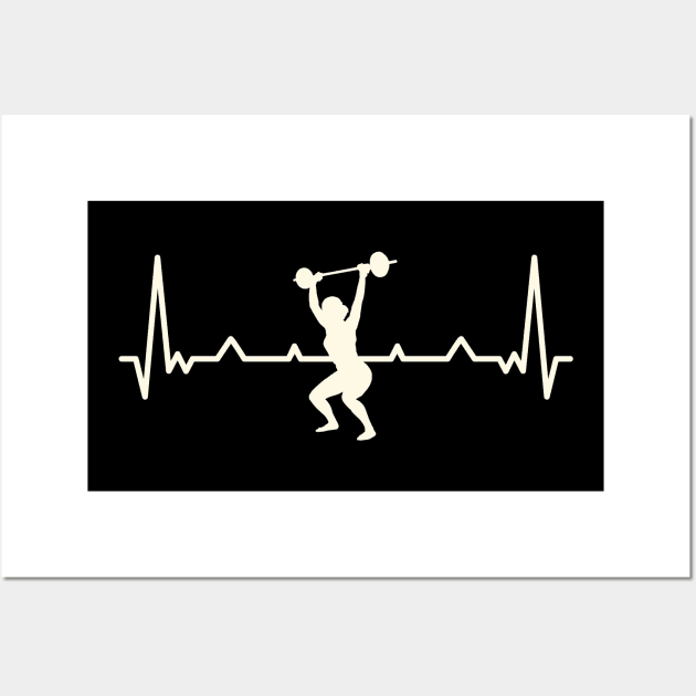 Workout, Bodybuilding, Fitness Heartbeat Design Wall Art by LR_Collections